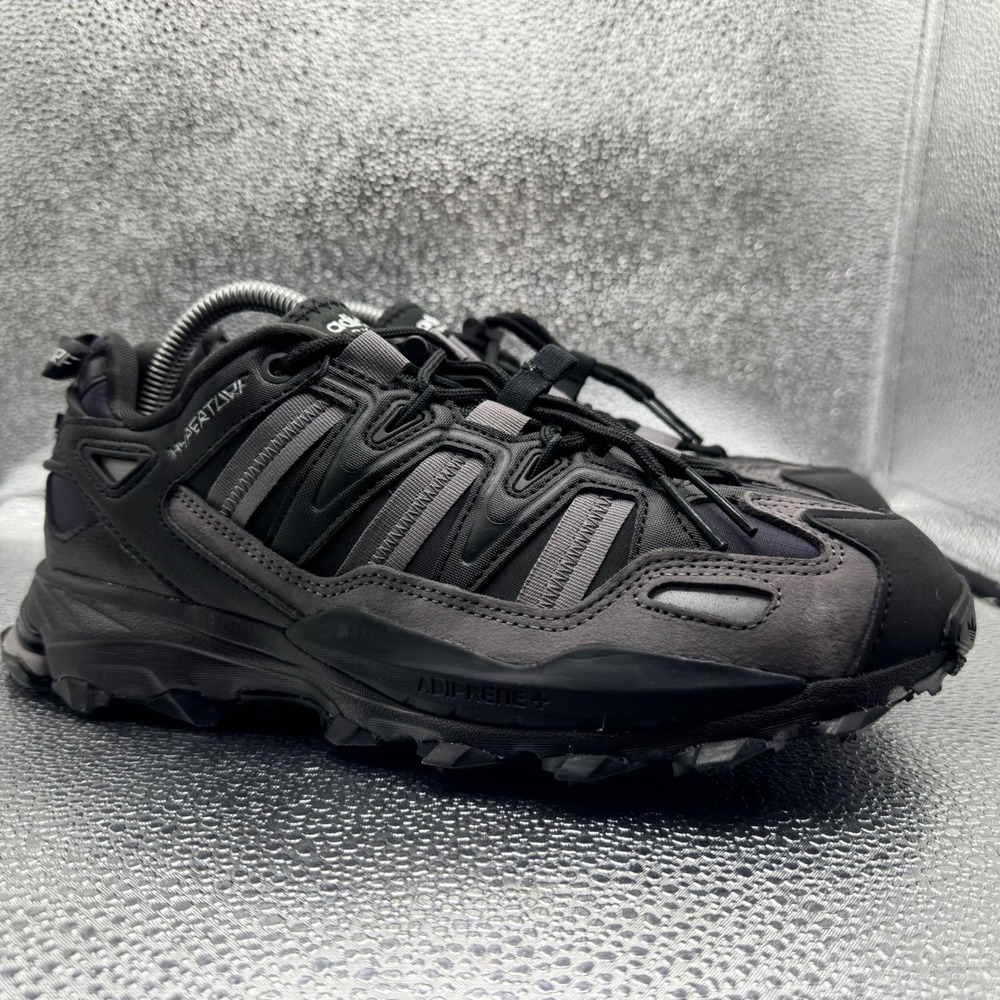 Size 10.5 Adidas Hyperturf Adventure Sneakers Mens Black Grey Excellent Trail